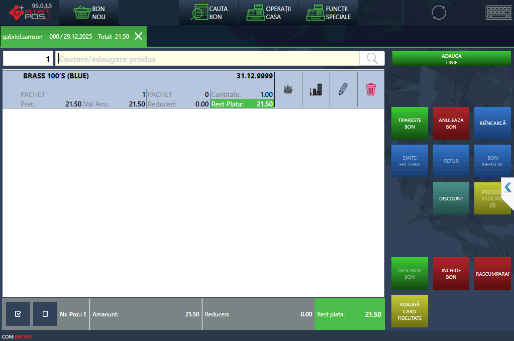 PLUS POS - Produse scanate